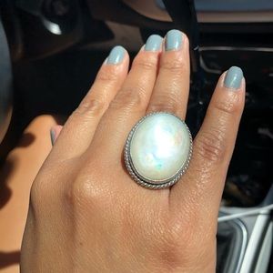 Navajo Sterling silver moonstone ring
